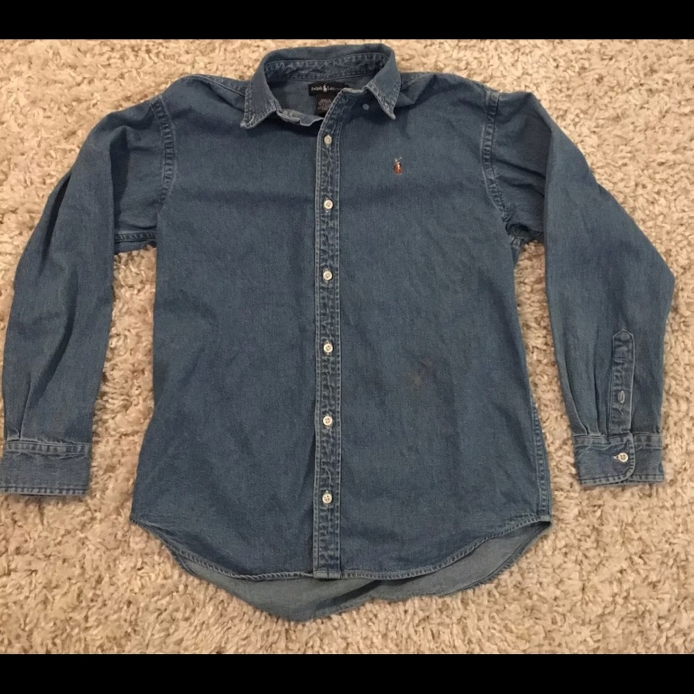 Denim collar shirt